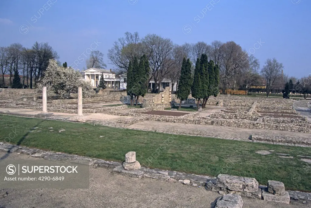 Remains of Roman town of Aquincum, Obuda, near Budapest, Hungary. General view.