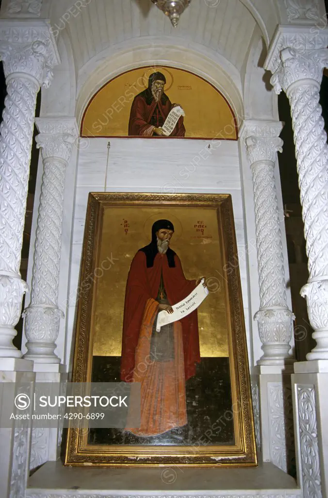Saint Gerassimos Monastery, interior paintings, Kefalonia, Greece