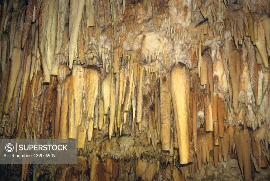 Stalactites, Drogarati Caves, near Sami, Kefalonia, Greece
