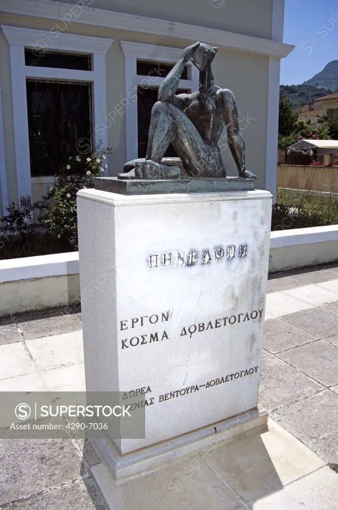 Statue of Penelope, wife of Odysseus, Vathi, Ithaca, Greece