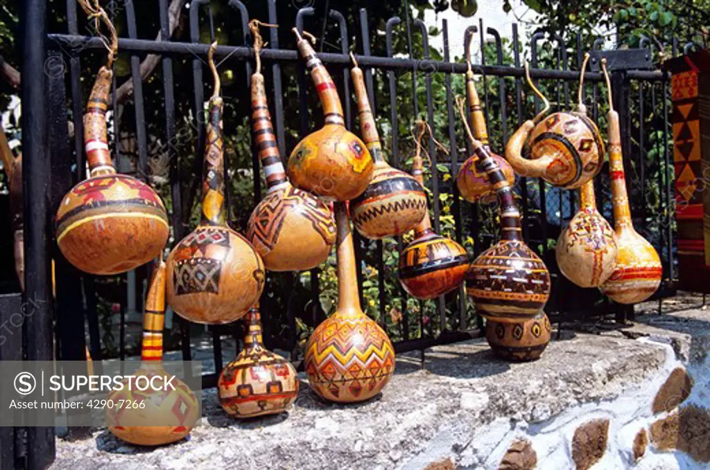 Colourful gourds outside art and folk shop, Melnik, Bulgaria