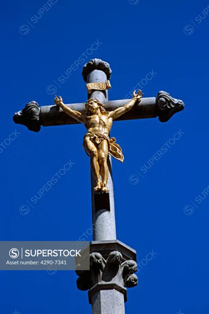 Arromanches-les-Bains, Normandy, France, Posuerunt me Custodem 1901 Monument, Jesus Christ on Cross
