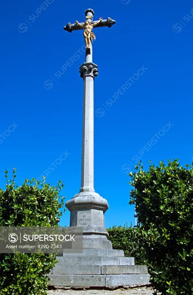 Arromanches-les-Bains, Normandy, France, Posuerunt me Custodem 1901 Monument, Jesus Christ on Cross