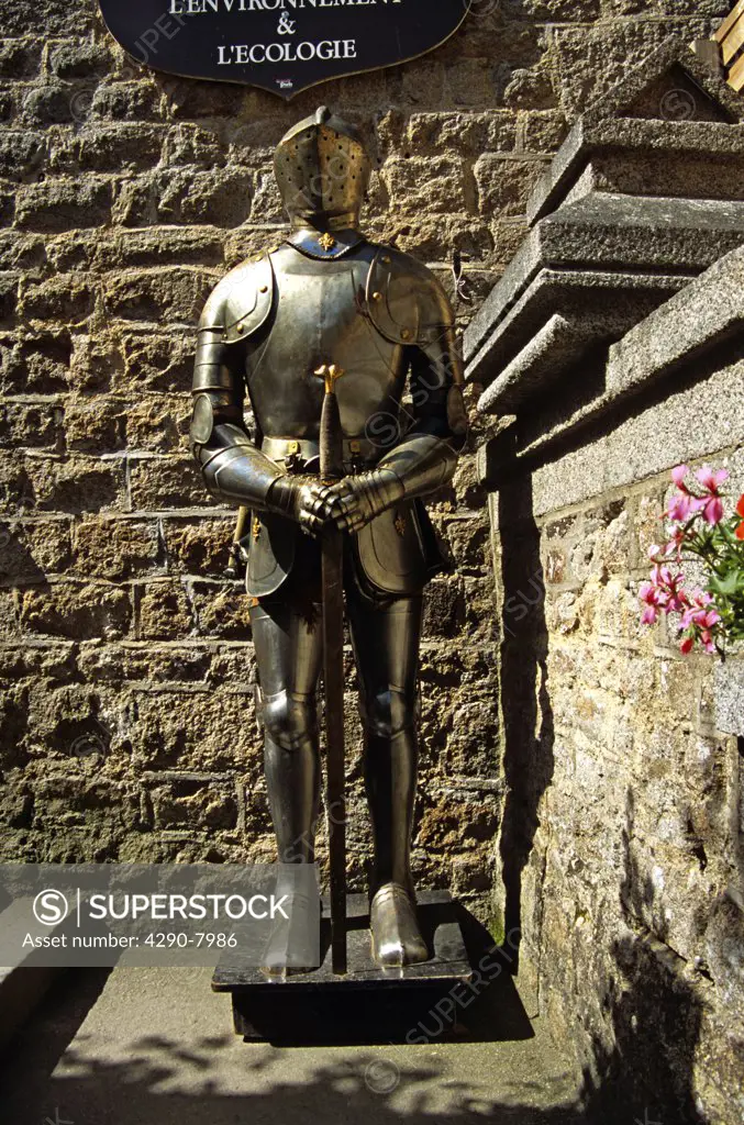 Suit of armour, Le Mont Saint Michel, Normandy, France