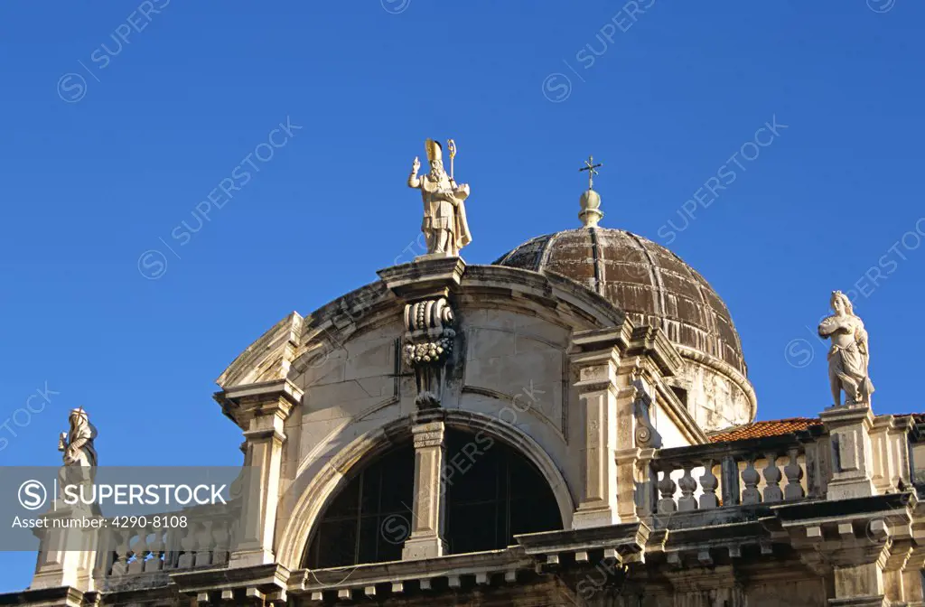 Roof of Saint Blaise Church, Luza Square, Stradun, Dubrovnik, Dalmatian Coast, Croatia, Former Yugoslavia