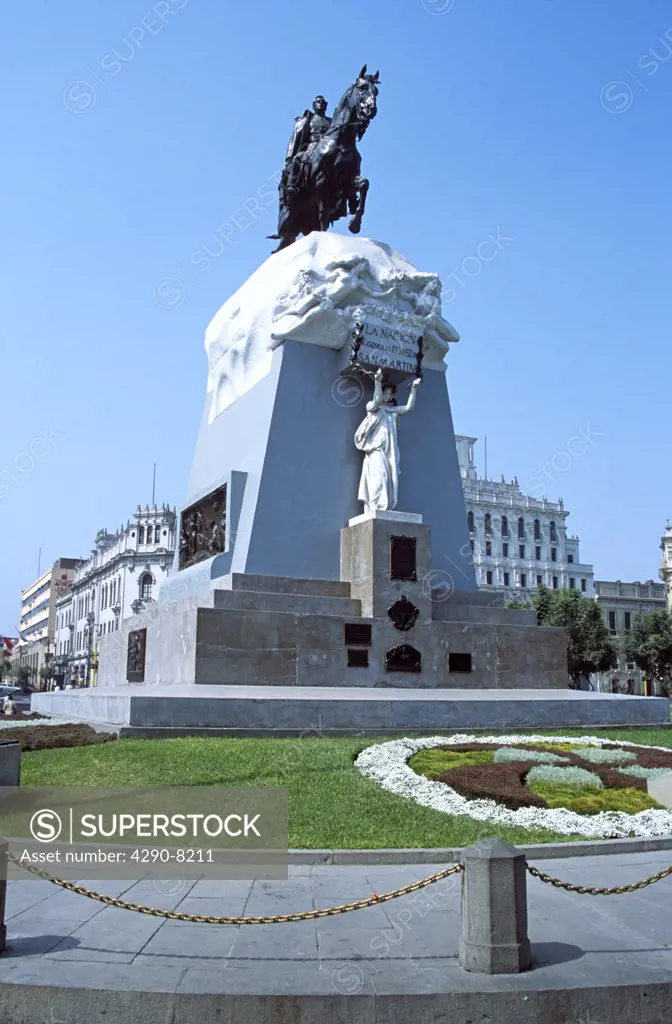 General Jose de San Martin Statue, Plaza San Martin, Lima, Peru