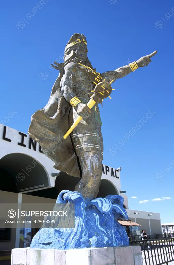 Statue of Peruvian Indian, Juliaca Airport, Juliaca, Peru