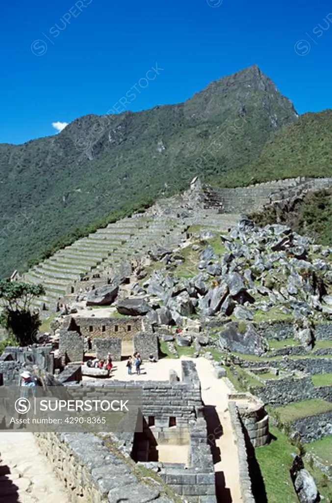 Terraces on the mountainside, Machu Picchu, Peru