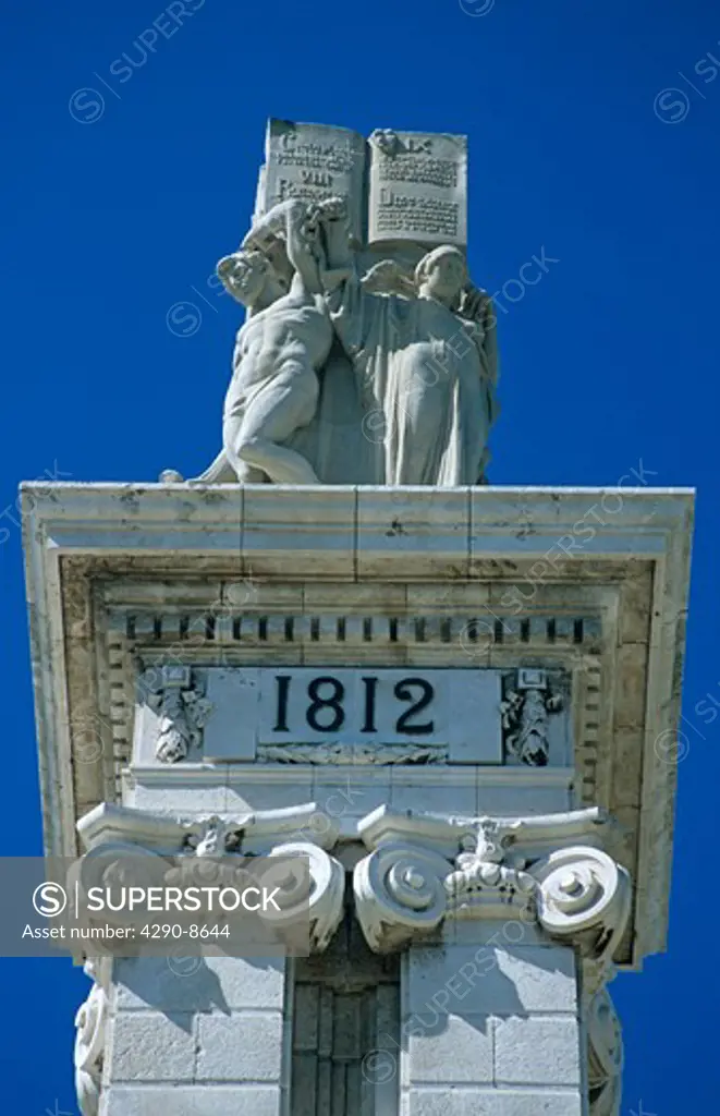Monument dedicated to Cortes of Cadiz of 1812, Cadiz Parliament, Plaza de Espana, Cadiz, Spain