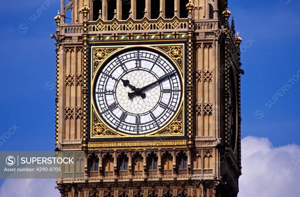 Big Ben, St Stephens Tower, Houses of Parliament, Westminster, London, England