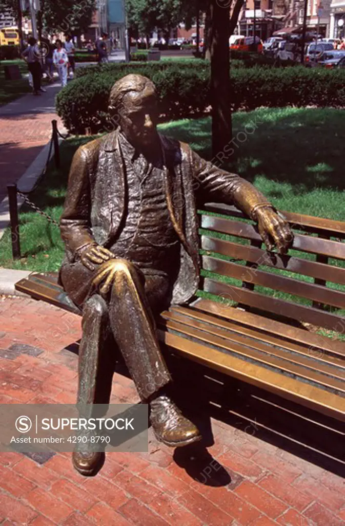 Sculpture of man near the Holocaust Memorial, Boston, Massachusetts, New England, USA