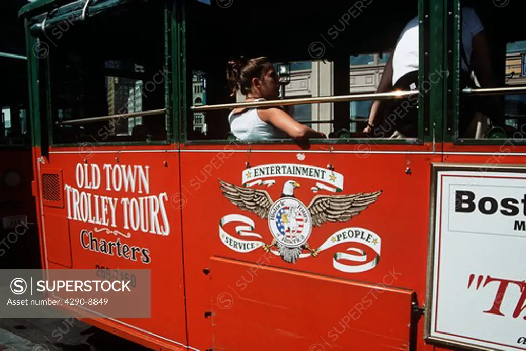 Old Town Trolley Tour bus, Boston, Massachusetts, New England, USA