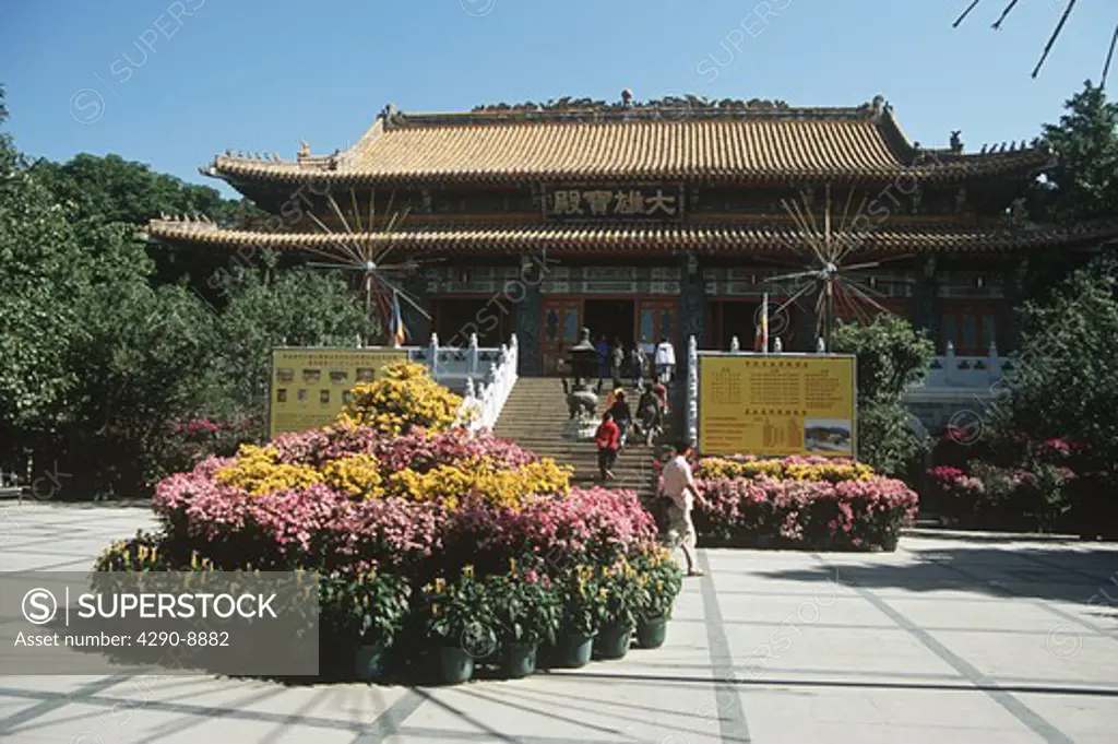 A temple, Po Lin Monastery, Lantau Island, Hong Kong, China