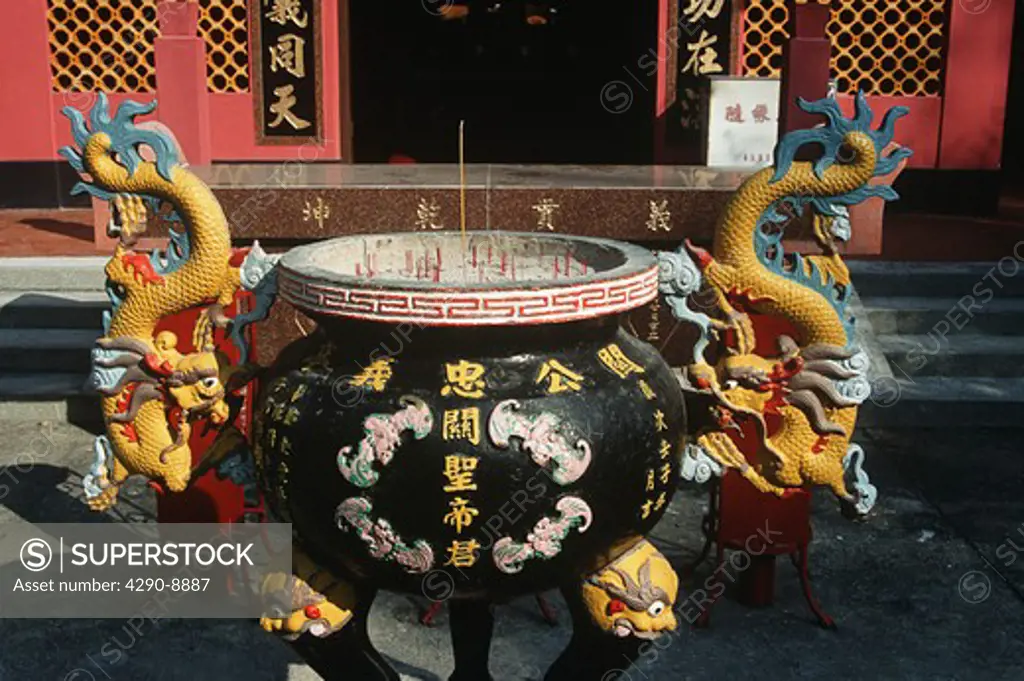 Incense pot, Kwan Kung Temple, Cheung Chau Island, Hong Kong, China