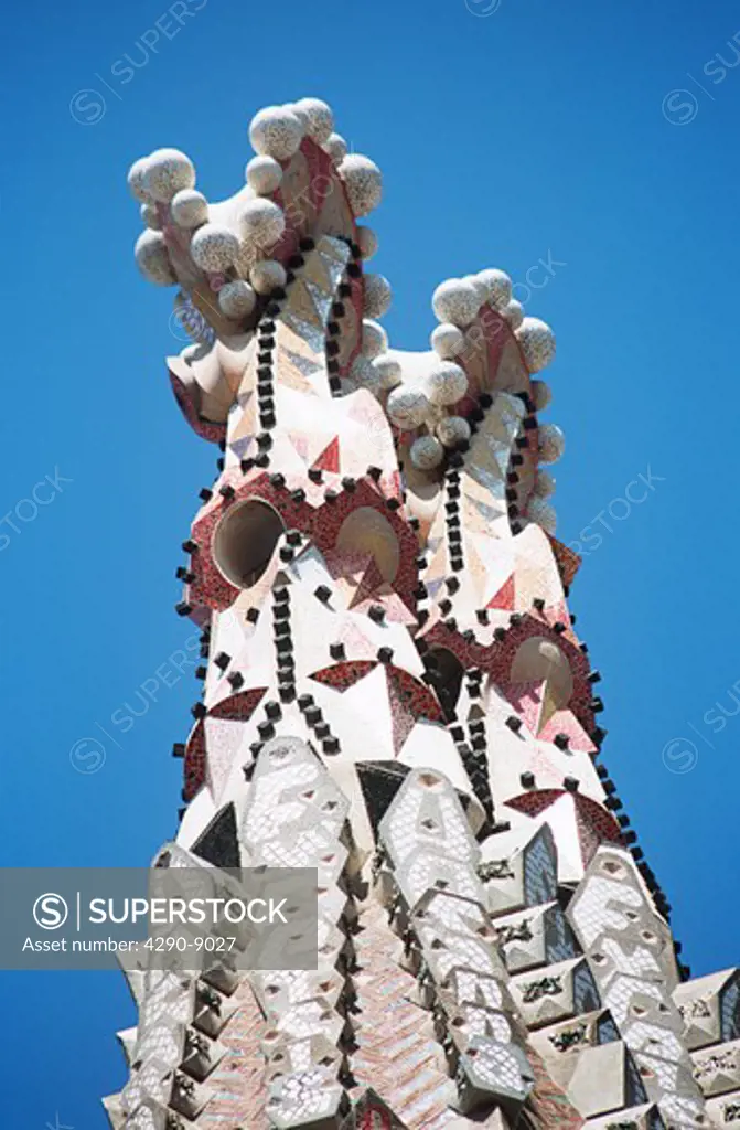 Colourful steeple, La Sagrada Familia, Barcelona, Spain