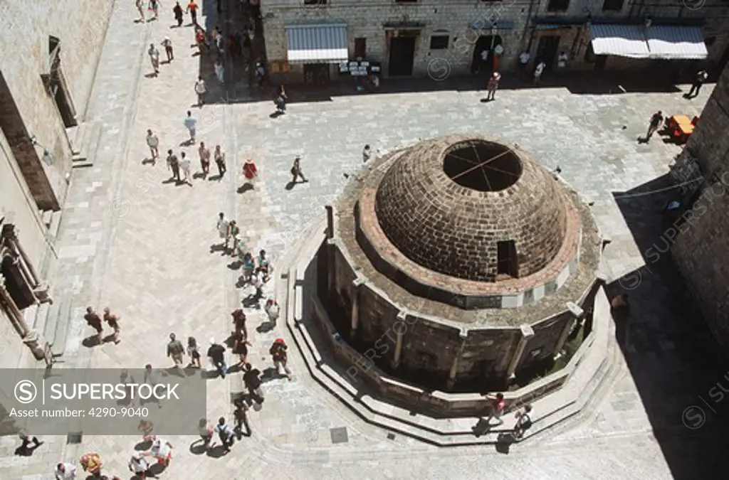 Onofrio's Large Fountain taken from old city walls, Dubrovnik, Dalmatian Coast, Croatia