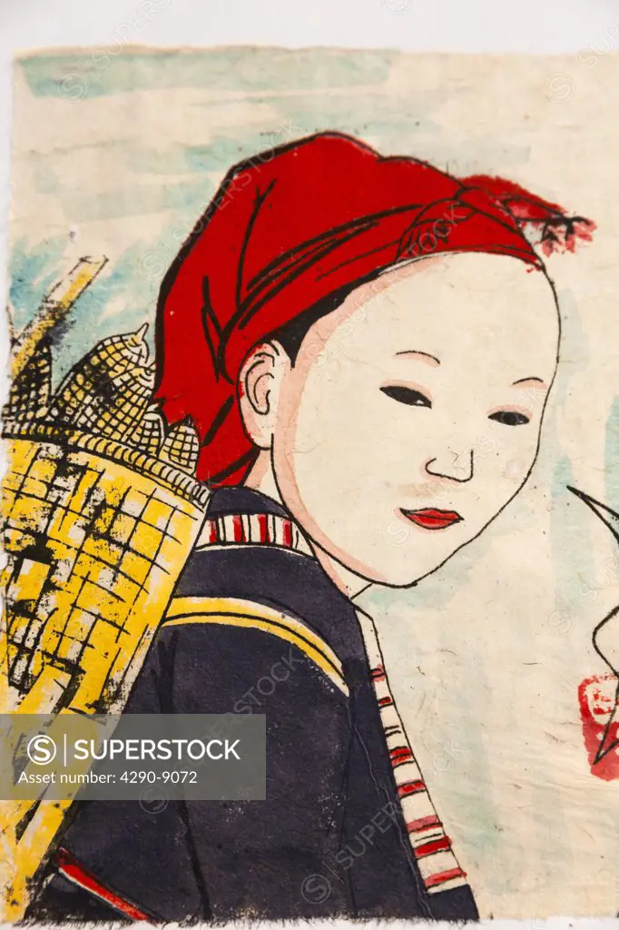 Painting of young Vietnamese woman