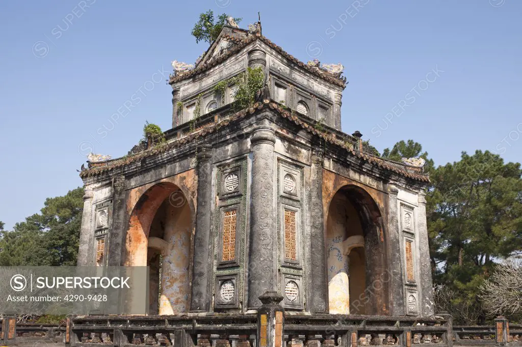 Vietnam, Tomb of Emperor Tu Duc, Stele Pavilion incorporating memorial to Tu Duc's reign