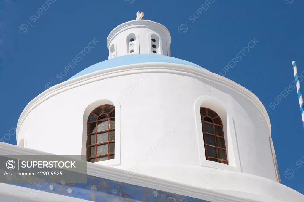 Dome of Panagia Platsani Church, Caldera Square, Oia, Santorini, Greece