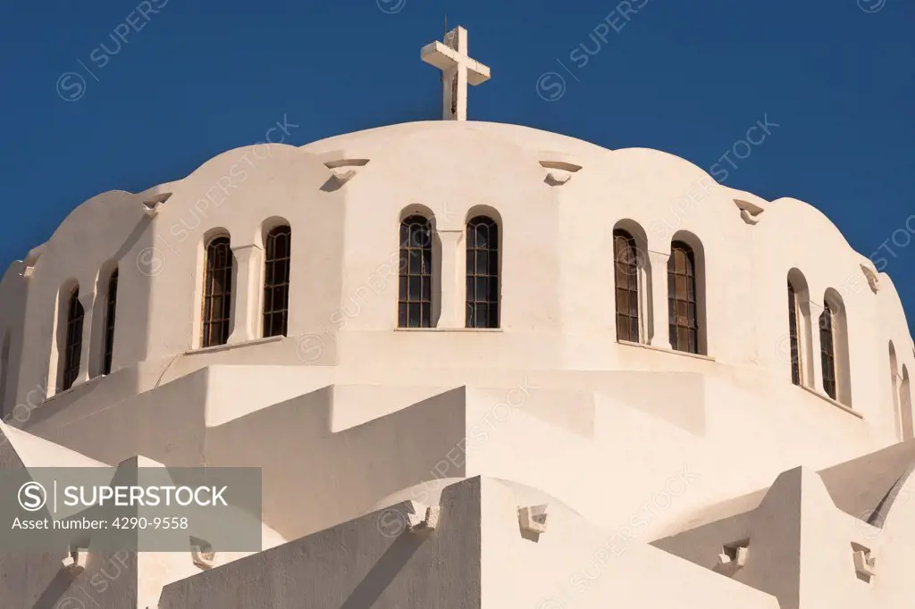 Orthodox Cathedral also known as Mitropolis, Fira, the capital town of Santorini, Greece