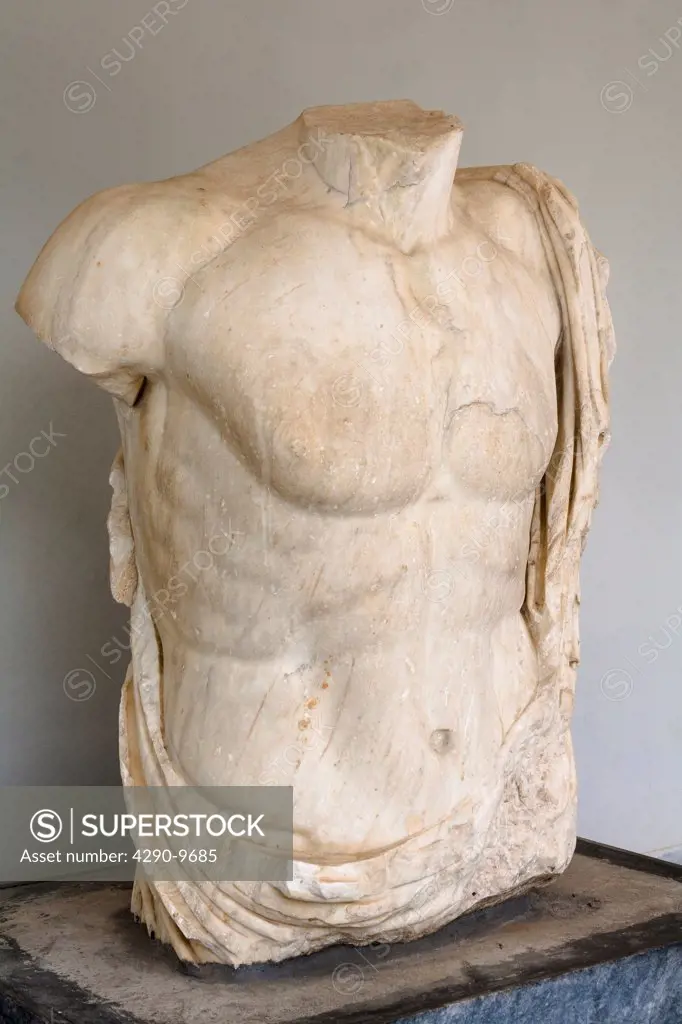 Exhibit at new wing of Olympia Archaeological Museum, also known as Historical Museum of Olympic Games, Olympia, Greece