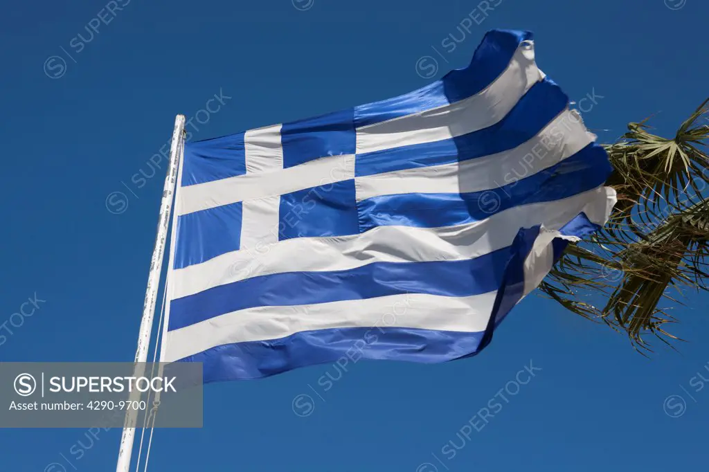 Greek flag, Katakolon, Greece