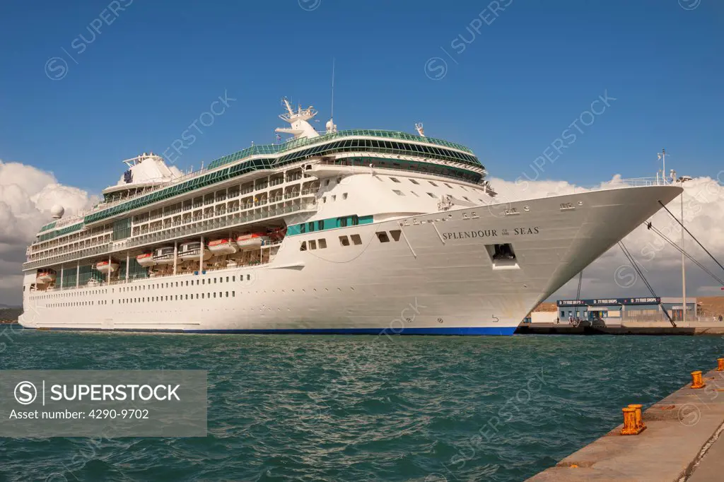Splendour of the Seas cruise ship moored at the quayside, Katakolon, Greece