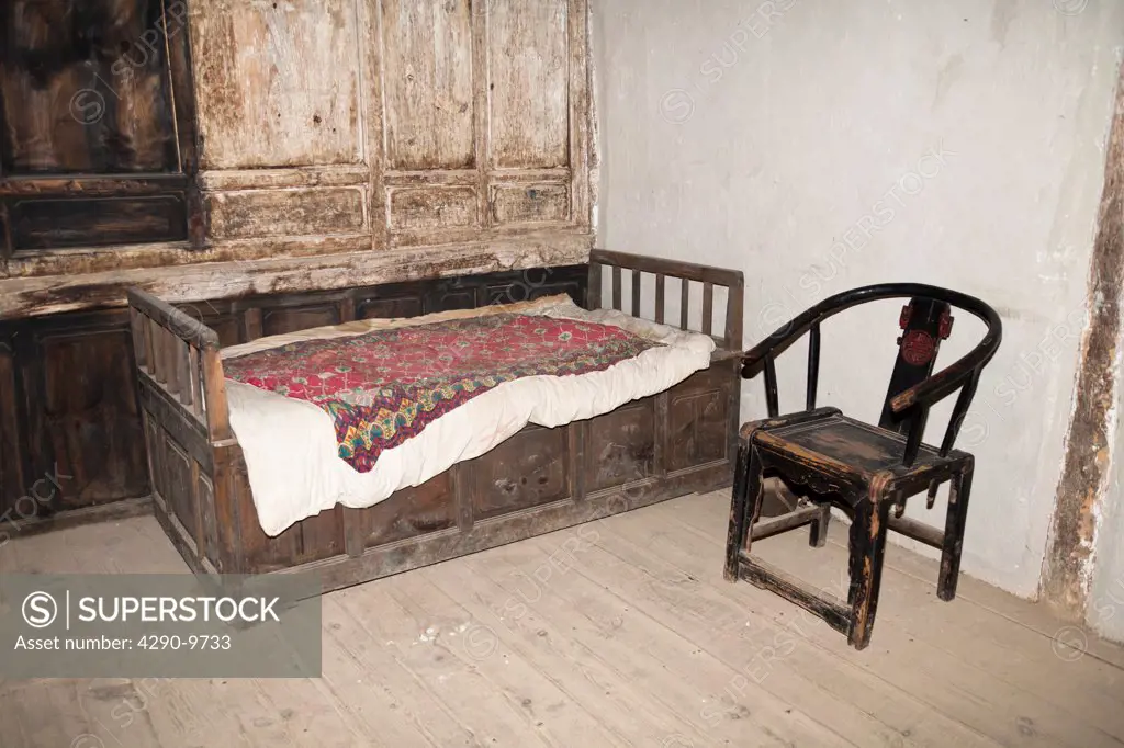 Old furniture in a room, Yunnan Horse Caravan Cultural Museum, Yunnanyi, Yunnan Province, China