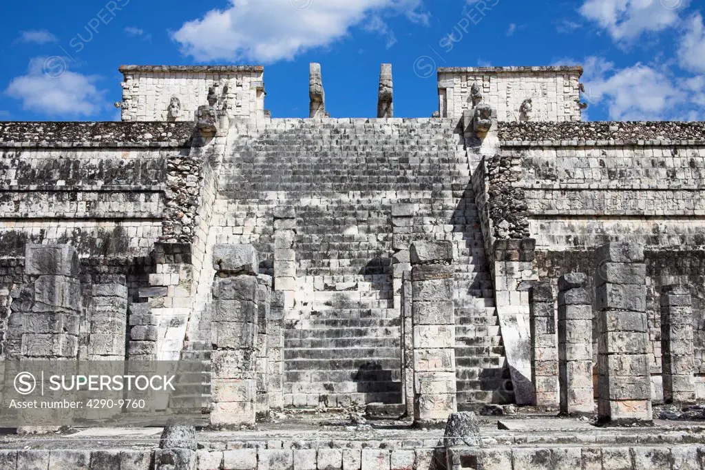 Temple of the Warriors, Chichen Itza Archaeological Site, Chichen Itza, Yucatan State, Mexico