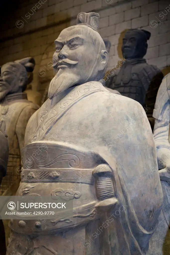Life-size model of a terracotta warrior for sale, Xian, Shaanxi Province, China