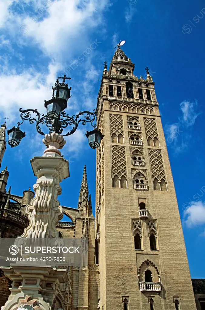 Bell tower, Seville Cathedral, Plaza Virgen de los Reyes, Seville, Spain