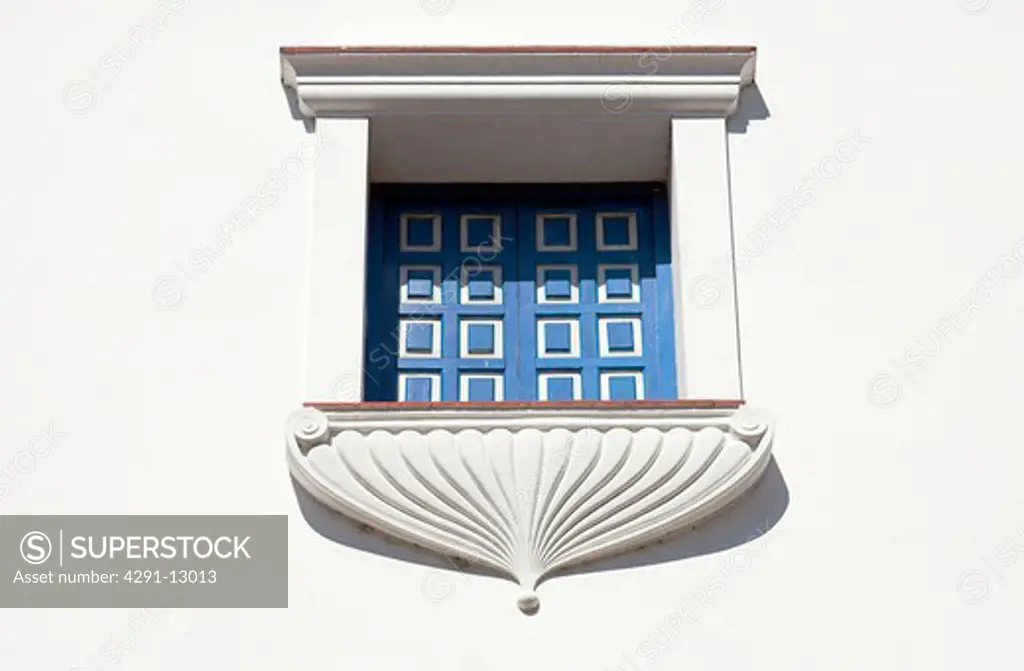 Window and balcony of the Ayuntamiento, Town Hall, Parque Cespedes, Santiago de Cuba, Cuba