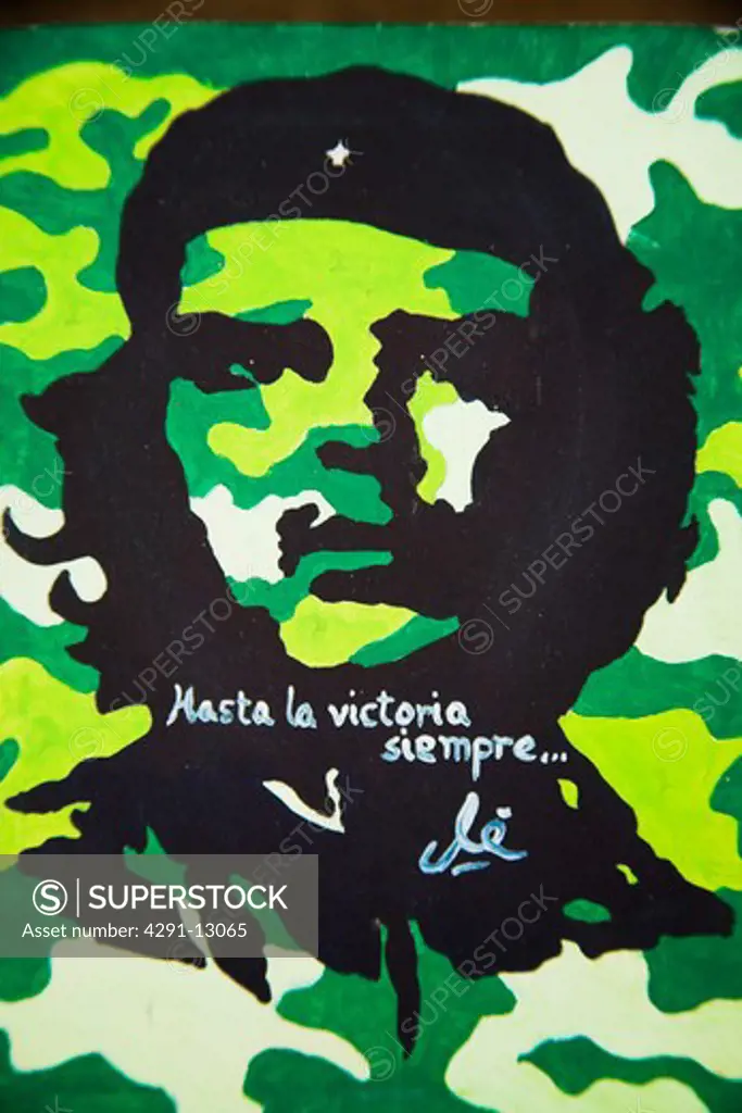 Painting of Che Guevara for sale in a market, Havana, Cuba