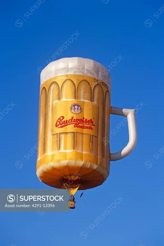 Budweiser beer tankard hot air balloon, Bristol, England