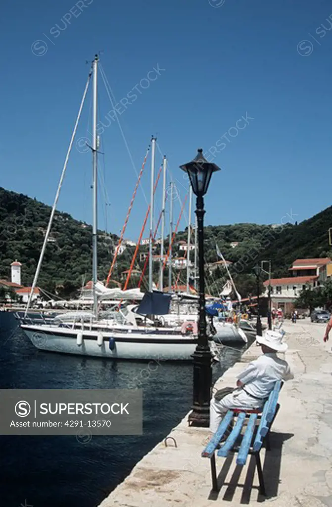 Kioni harbour on the island of Ithaca in Greece