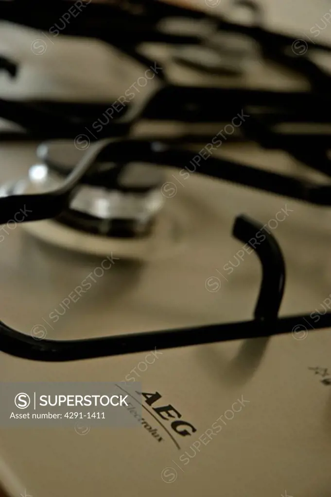 Close-up of electric hob