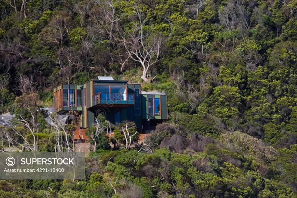 Modern stylish beachhouse on the side of a wooded hill, Wye River, Victoria, Australia
