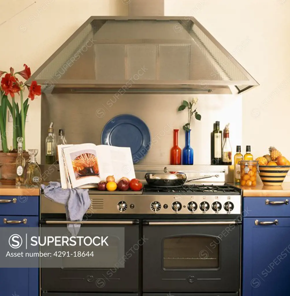 Range oven in modern kitchen with majuve units