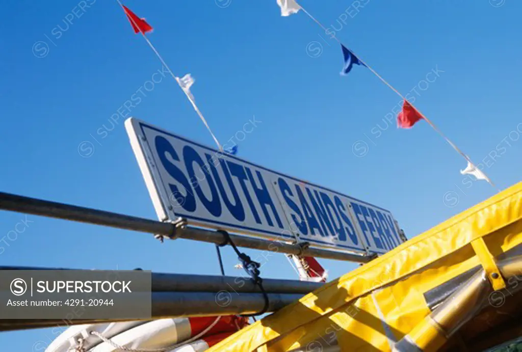 South Sands Ferry sign in Devon