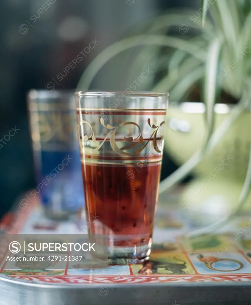 Close-up of Moroccan tea-glasses
