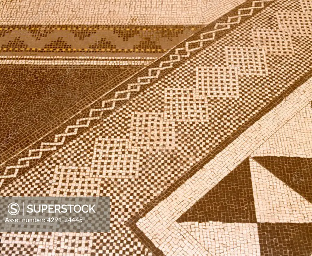 Close-up of mosaic tiled floor