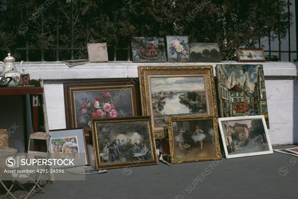 Pictures for sale in street market