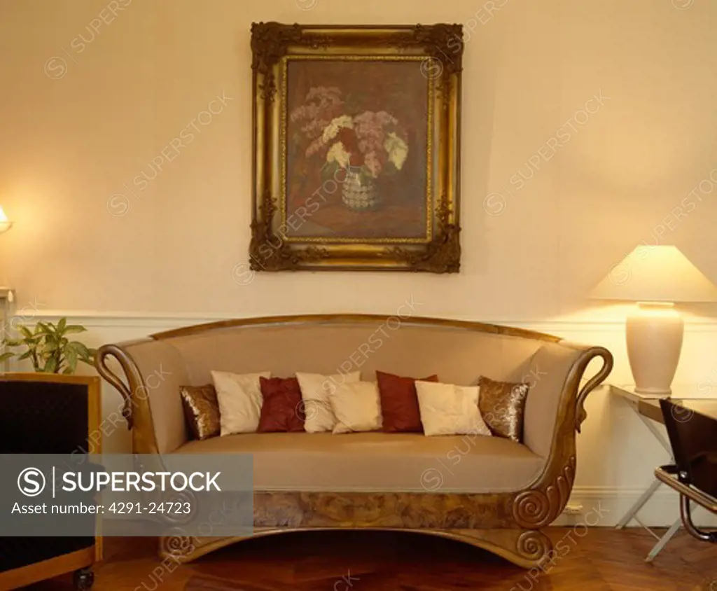 Antique sofa in traditional living room