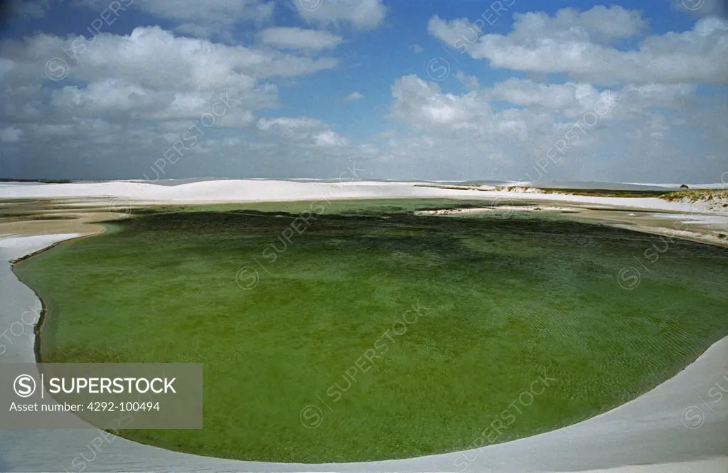 Rain lagoon, Lencois Maranhense national park, Maranhao, Brazil
