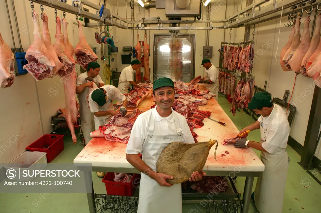 Men working in a butchery
