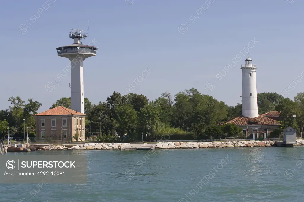 Italy, Veneto, Venice, Lido di Venezia, Lighthouse