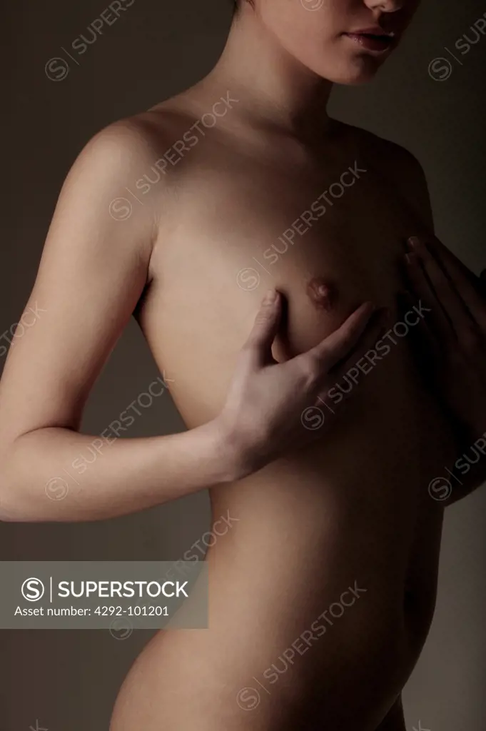 Studio shot of a naked woman standing