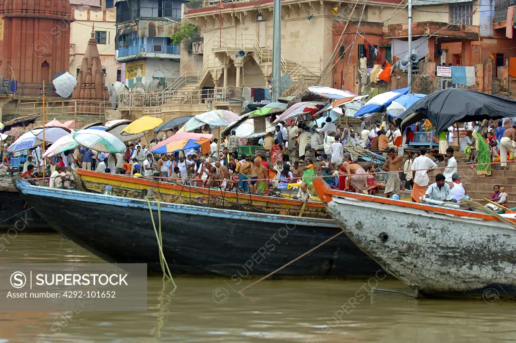 India, Ganges river, boat