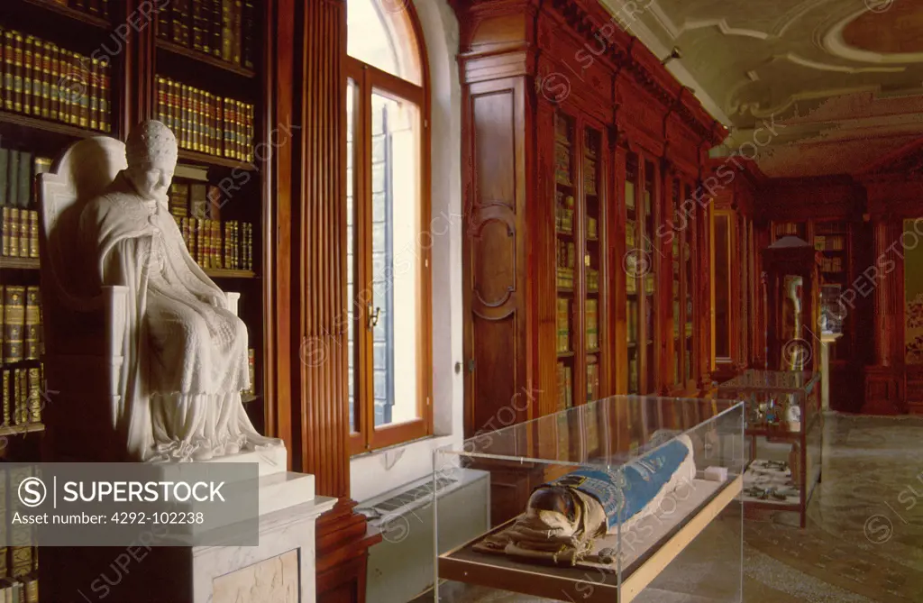 Italy, Veneto, Venice.Interior of San Lazzaro degli Armeni. Library of egyptian mummies