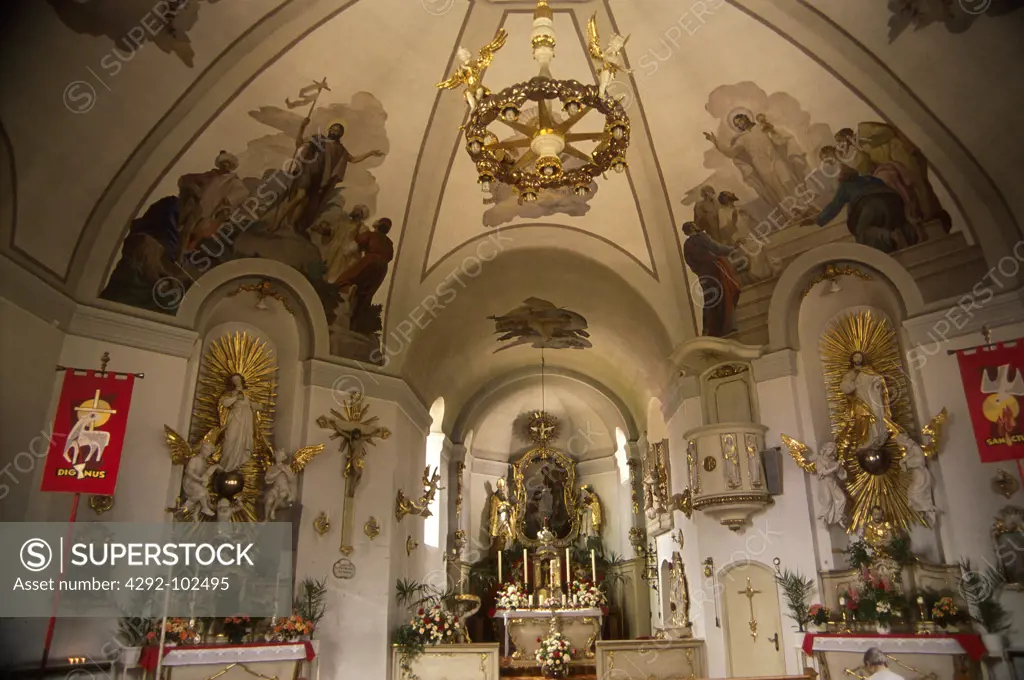 Germany, Bavaria, Grainau, church interior